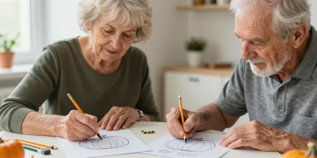 Dessin facile de citrouille : le pas à pas simple pour seniors