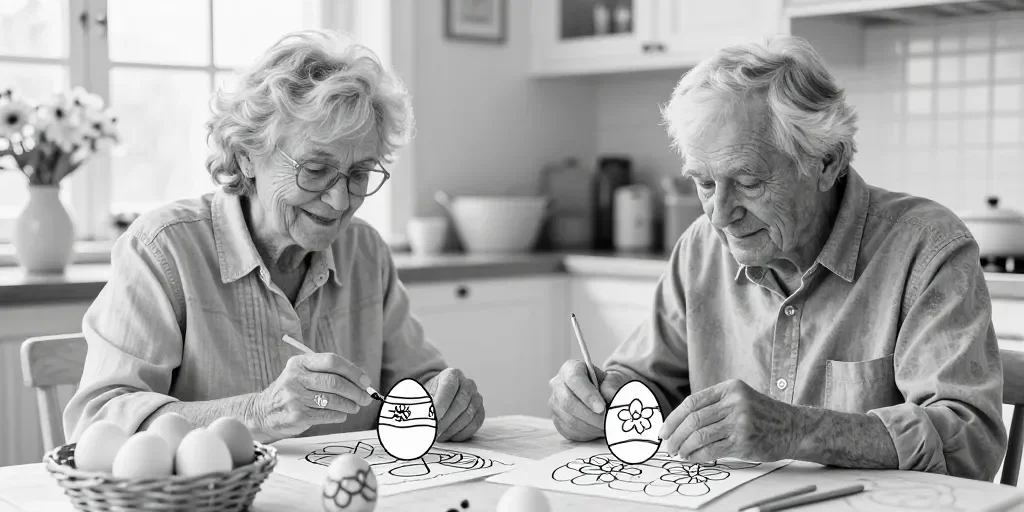 Dessins à imprimer Pâques : Les 10 coloriages A4 faciles pour seniors