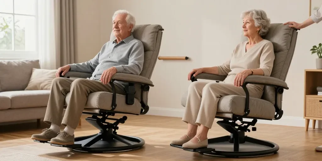 Fauteuil releveur pivotant : le 330° ou 360°, quel choix pour seniors ?