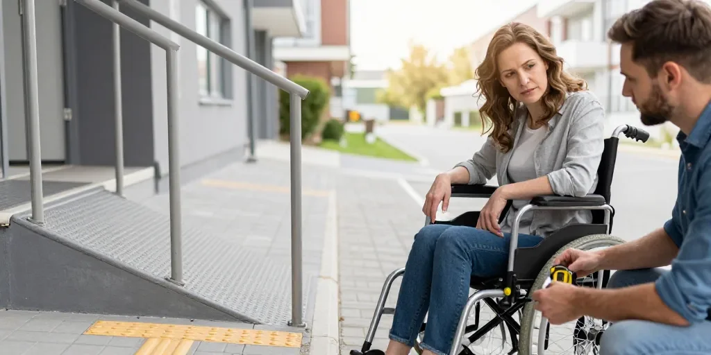 Pente fauteuil roulant : la bonne pente à choisir selon la hauteur ?