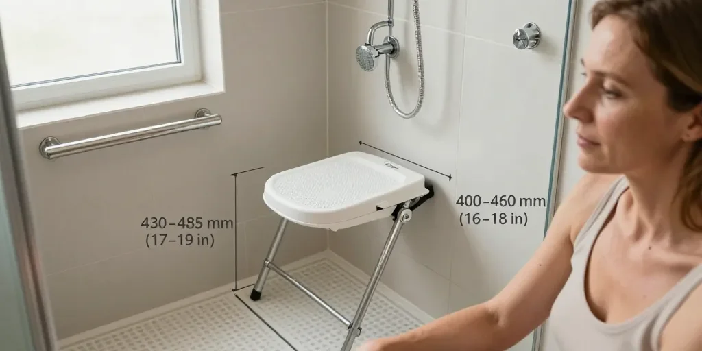 Siège de douche PMR norme : le point sur les hauteurs et dimensions ?